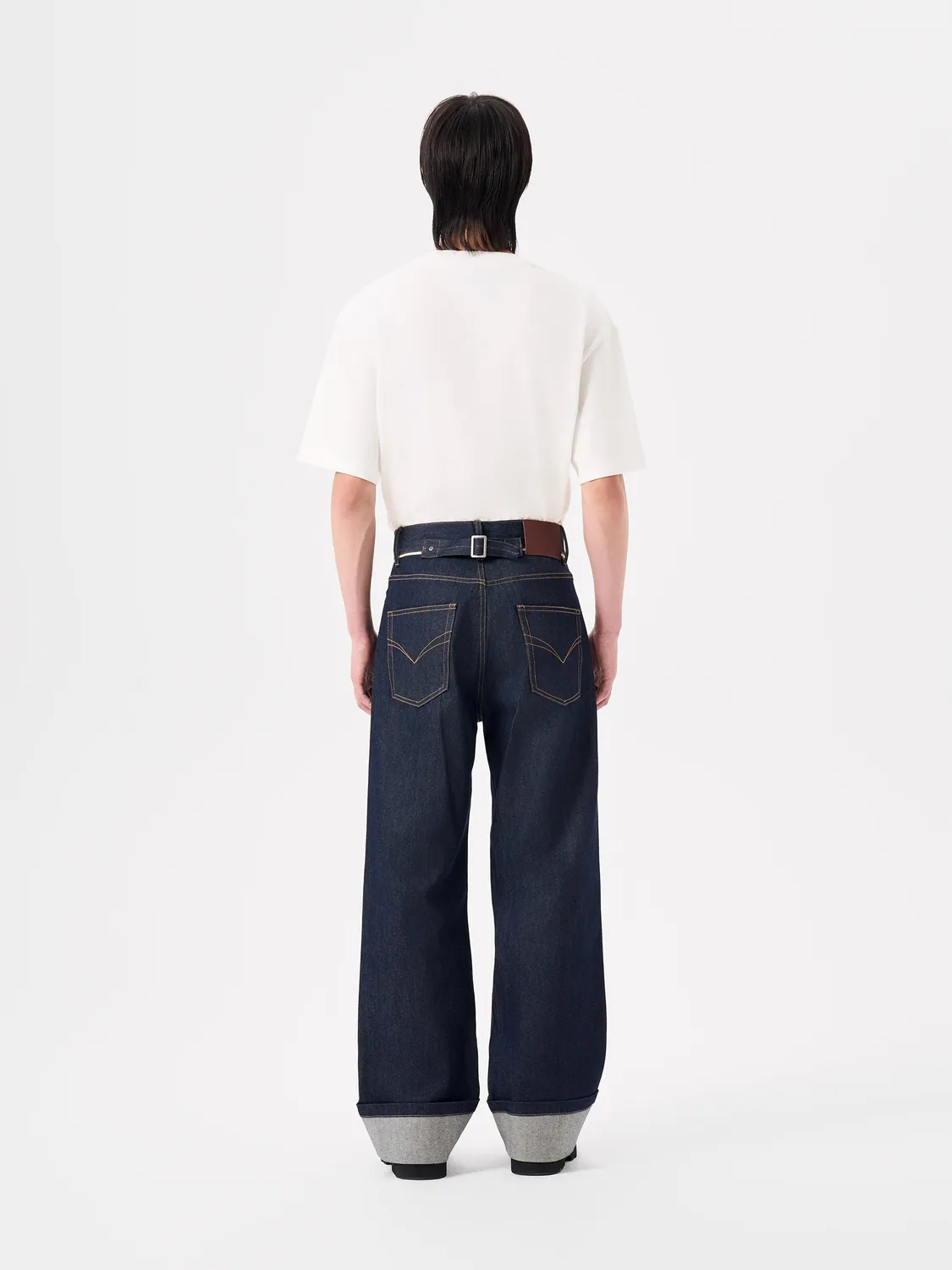 Feng Chen Wang Straight-Leg jeans mørkeblå opslag