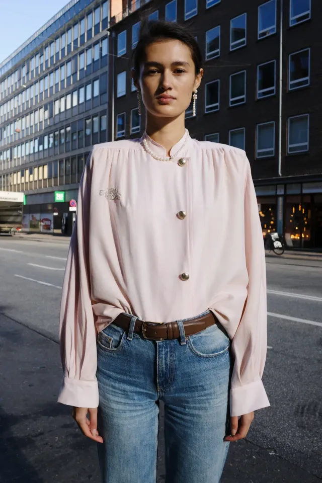 Caro Editions Susan skjortejakke lyserød broderet bomuld