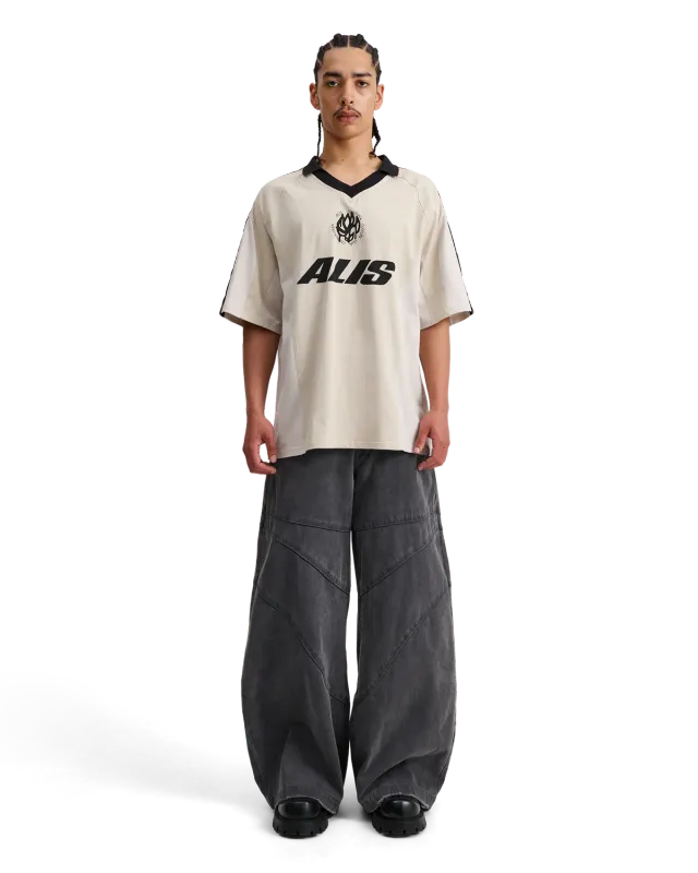 Alis Alain polo sand off white grafik