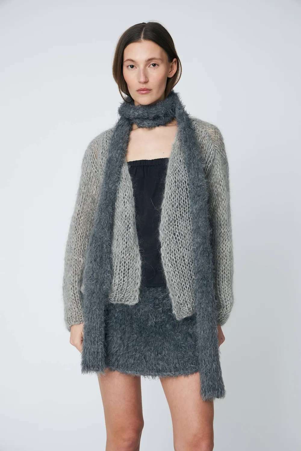 DAWNXDARE GINA TWO strikcardigan 190 Cloud lys
