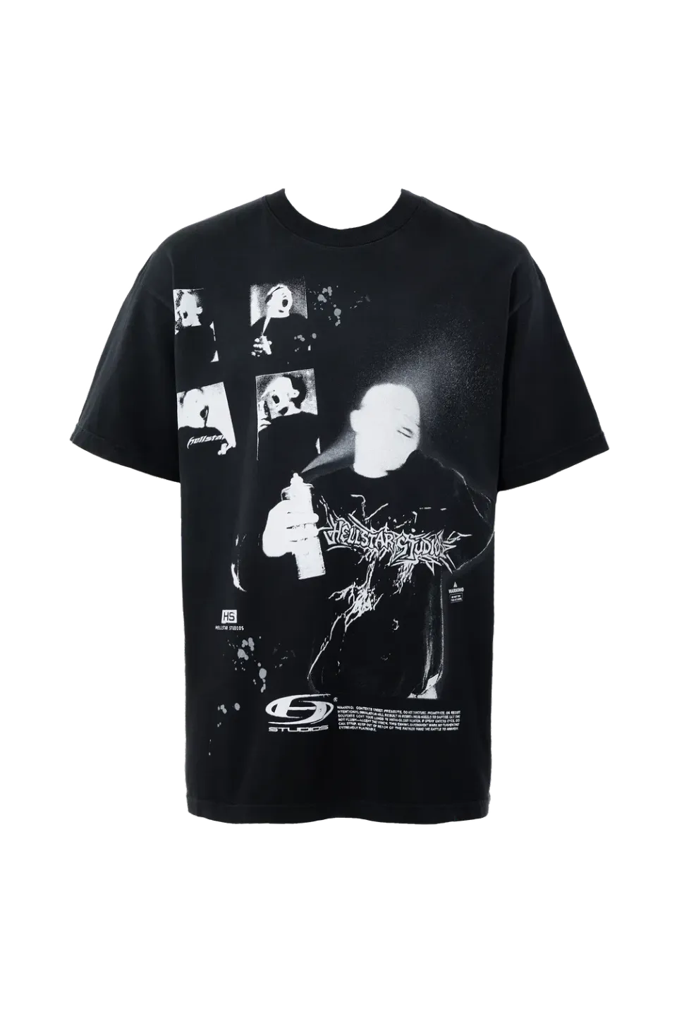 Hellstar Spraycan Faces t-shirt sort collageprint