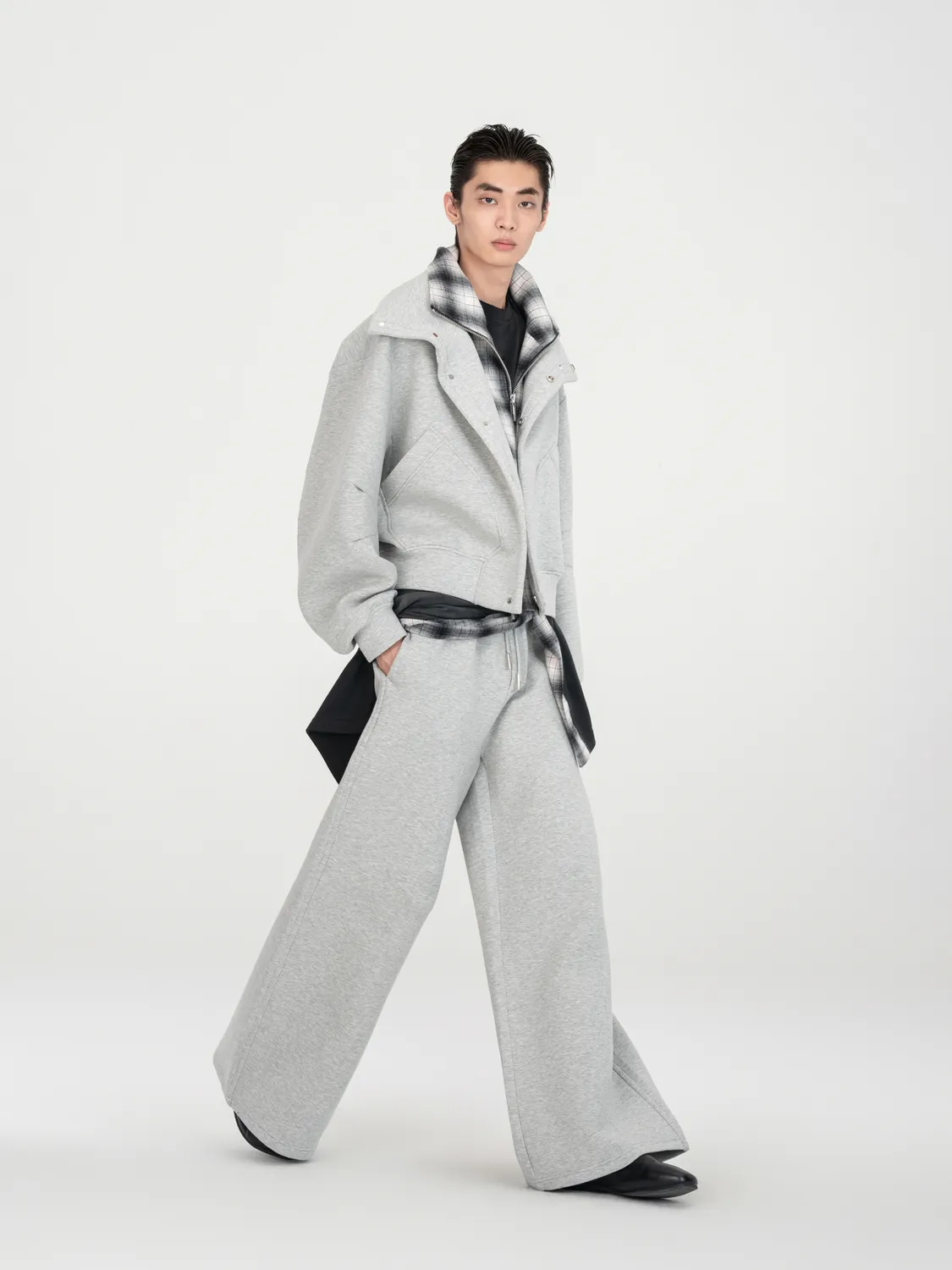 Feng Chen Wang Scuba Knit Jakke Grå 2-i-1 Lagdelt