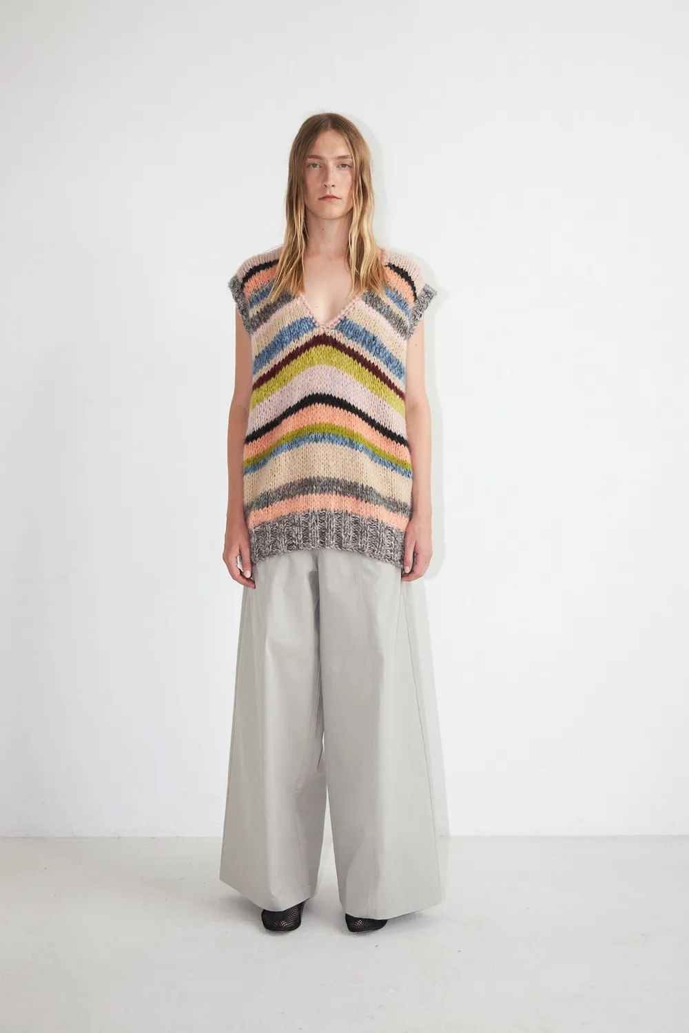DAWNXDARE Hortense vest 910 beige stribet mohair
