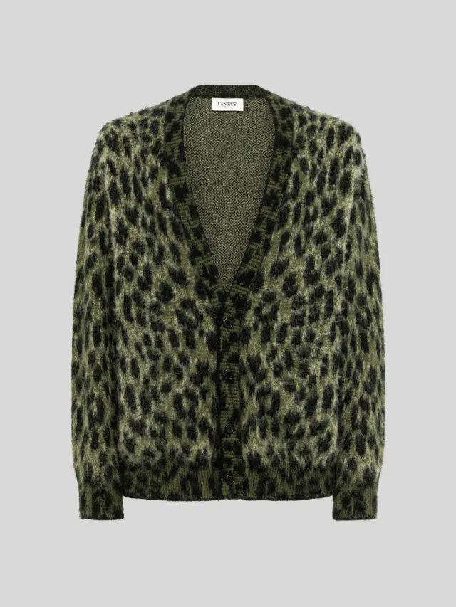 Laneus Boxy cardigan skovgrøn alpaka
