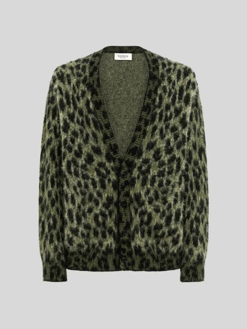 Laneus Boxy cardigan skovgrøn alpaka