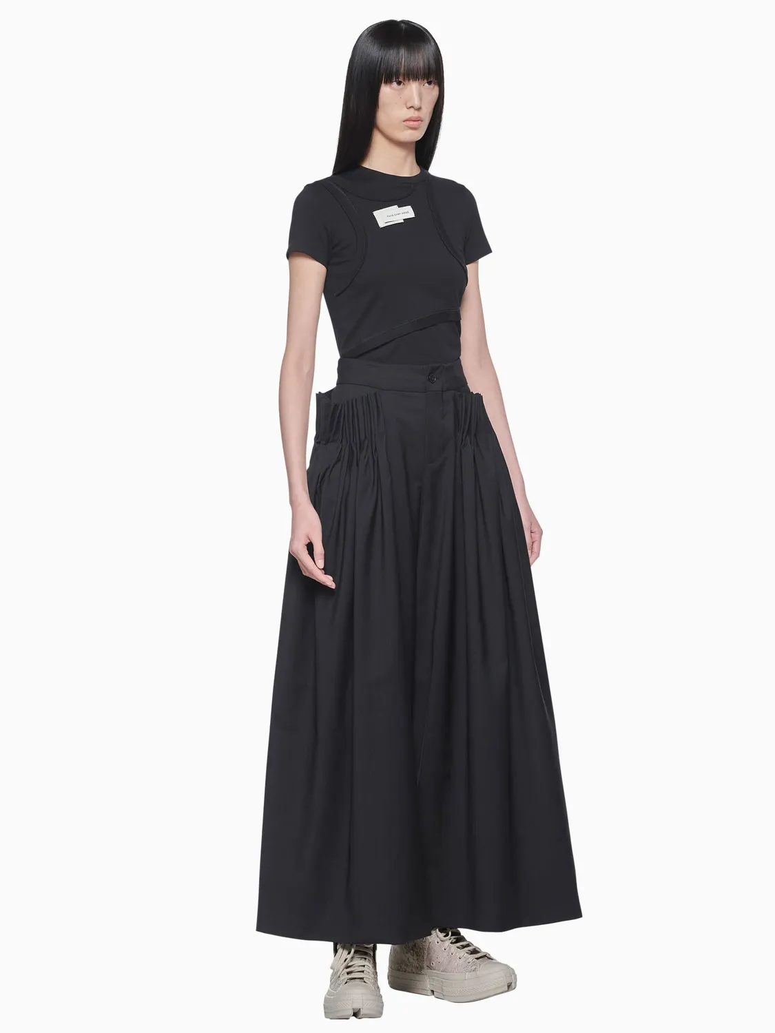 Feng Chen Wang Double Panel T-shirt sort bomuld XS-XL