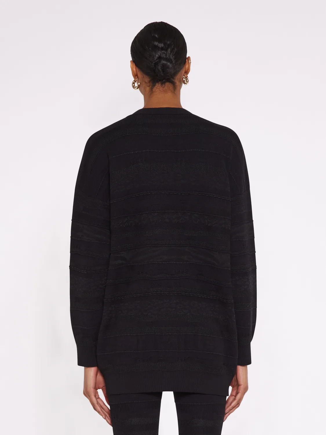 Laneus Lightweight Jacquard cardigan sort uld
