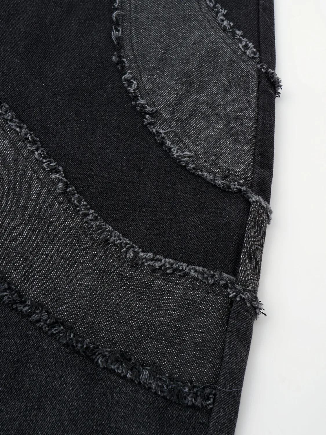 Feng Chen Wang Deconstructed Patchwork Jeans sort grå