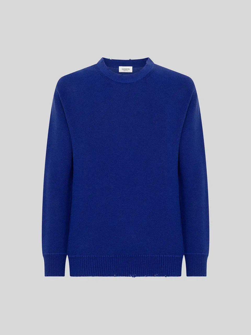 Laneus Crew Neck striktrøje blå bomuld