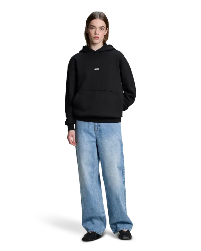 Alis Aori Logo hættetrøje solid black bomuld