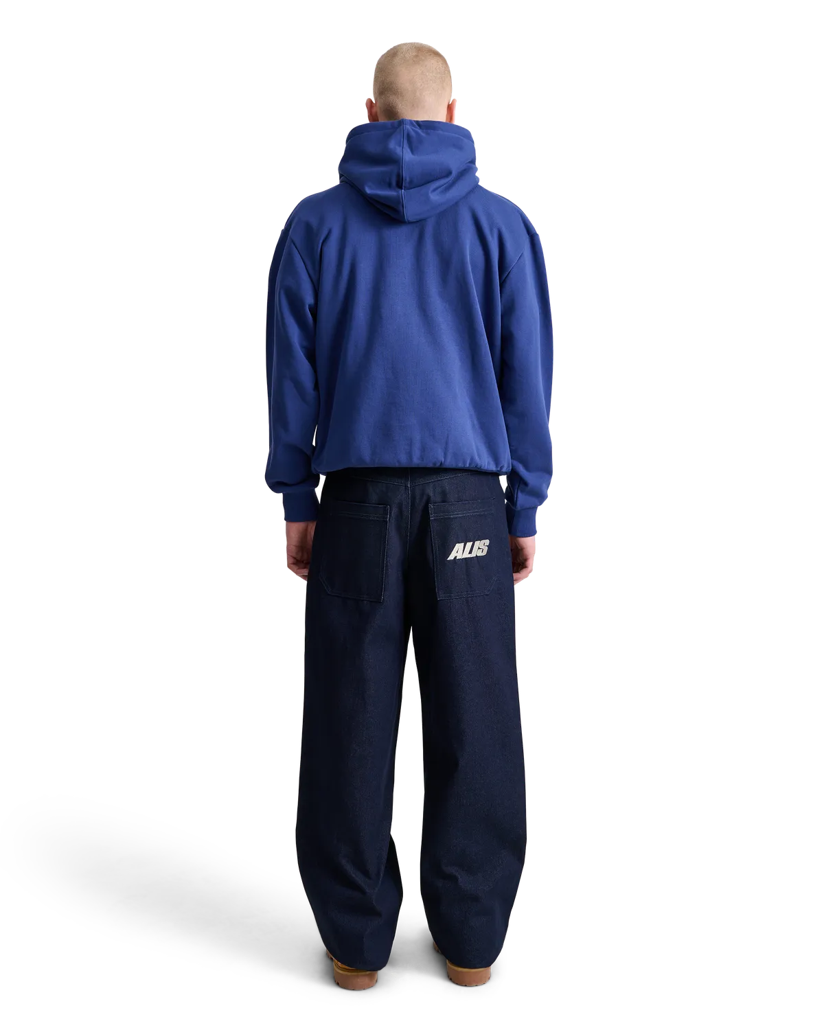 Alis Aori Hoodie W/ Chest Logo Outline hoodie blå oversized