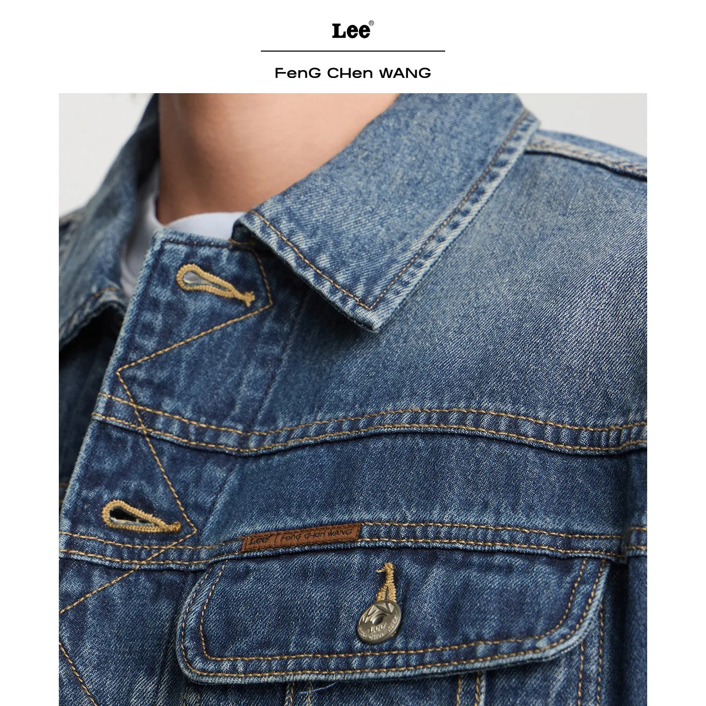 Lee x Feng Chen Wang L/S denimjakke mørk vask