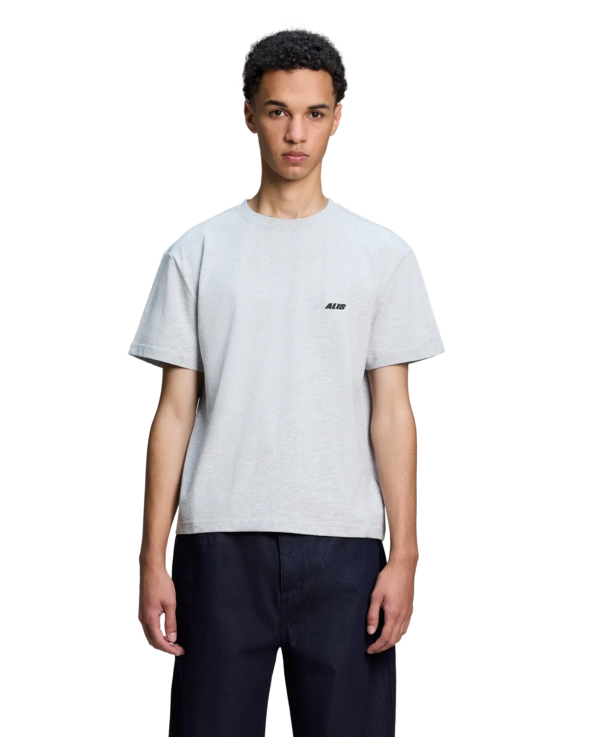 Alis Torey t-shirt grå meleret cropped bomuld