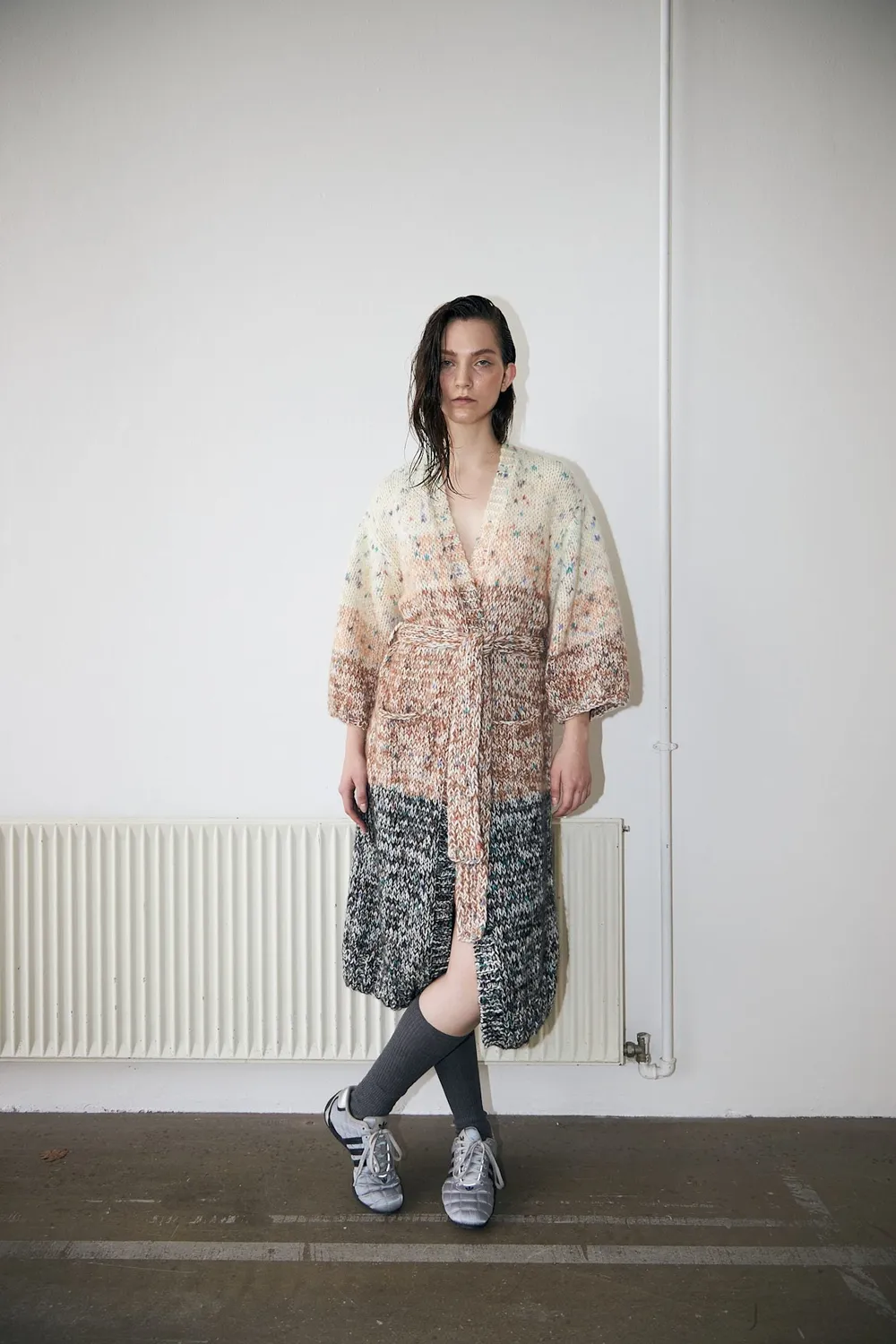 DAWNxDARE Florence strik cardigan 910 natural bælte