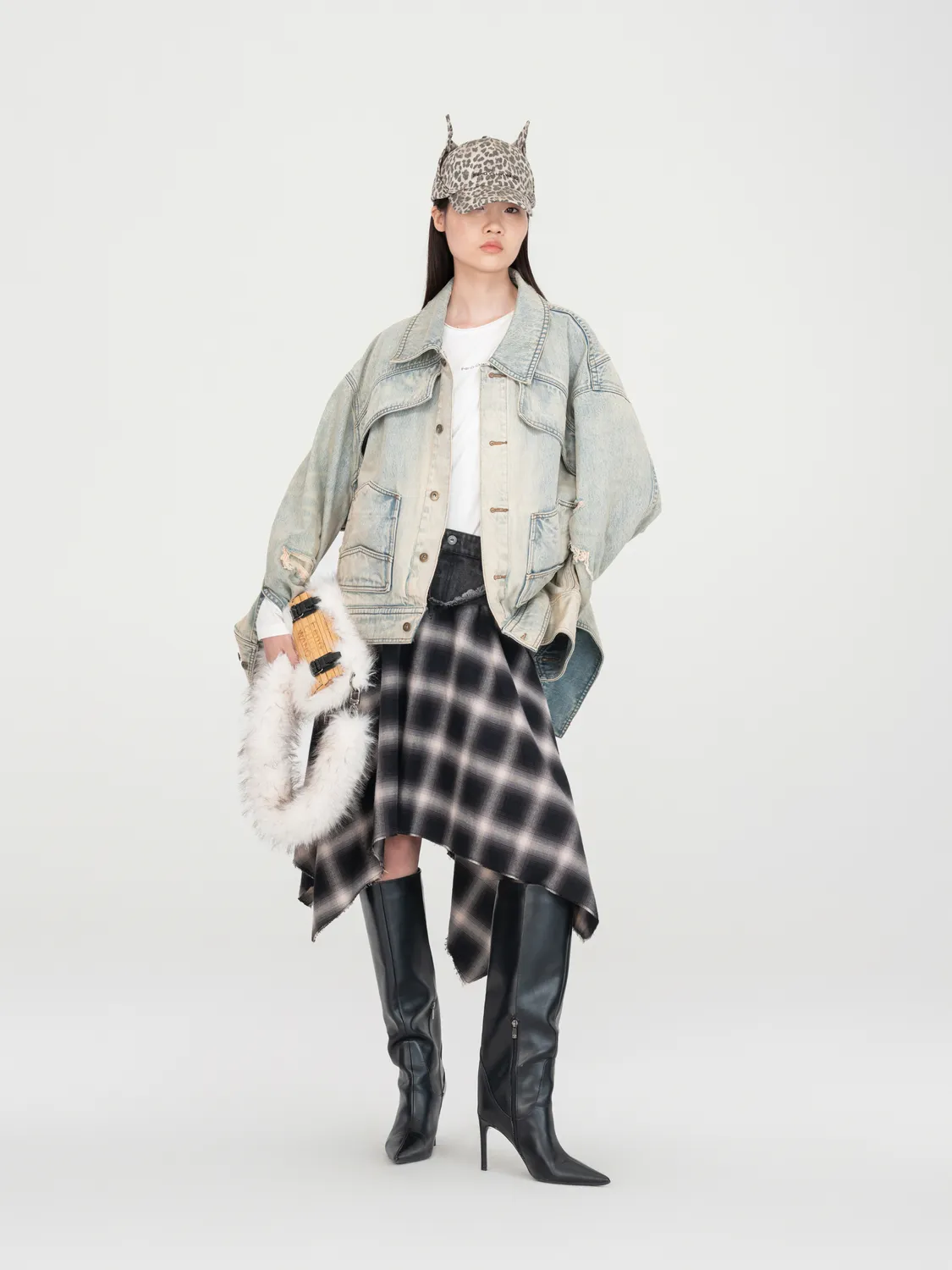 Feng Chen Wang Inverted Distressed denimjakke