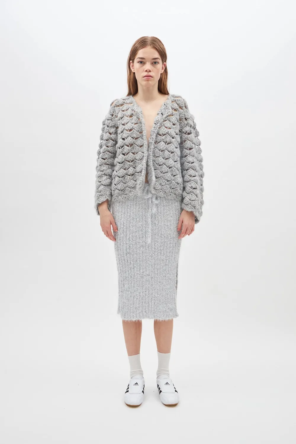 DAWNXDARE Ginza cardigan 190 cloud silver hæklet