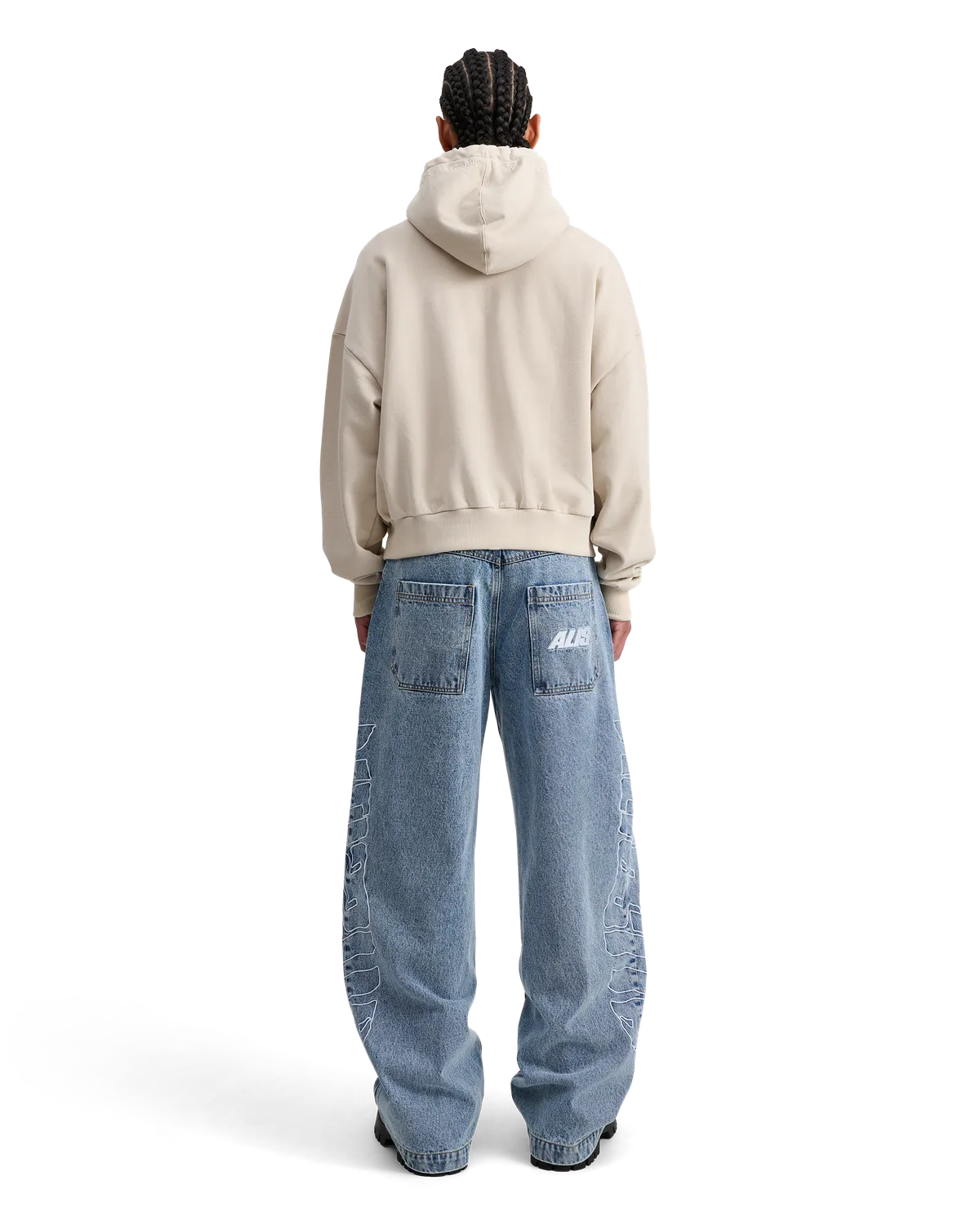 Alis Malto cropped hoodie faded sand bomuld