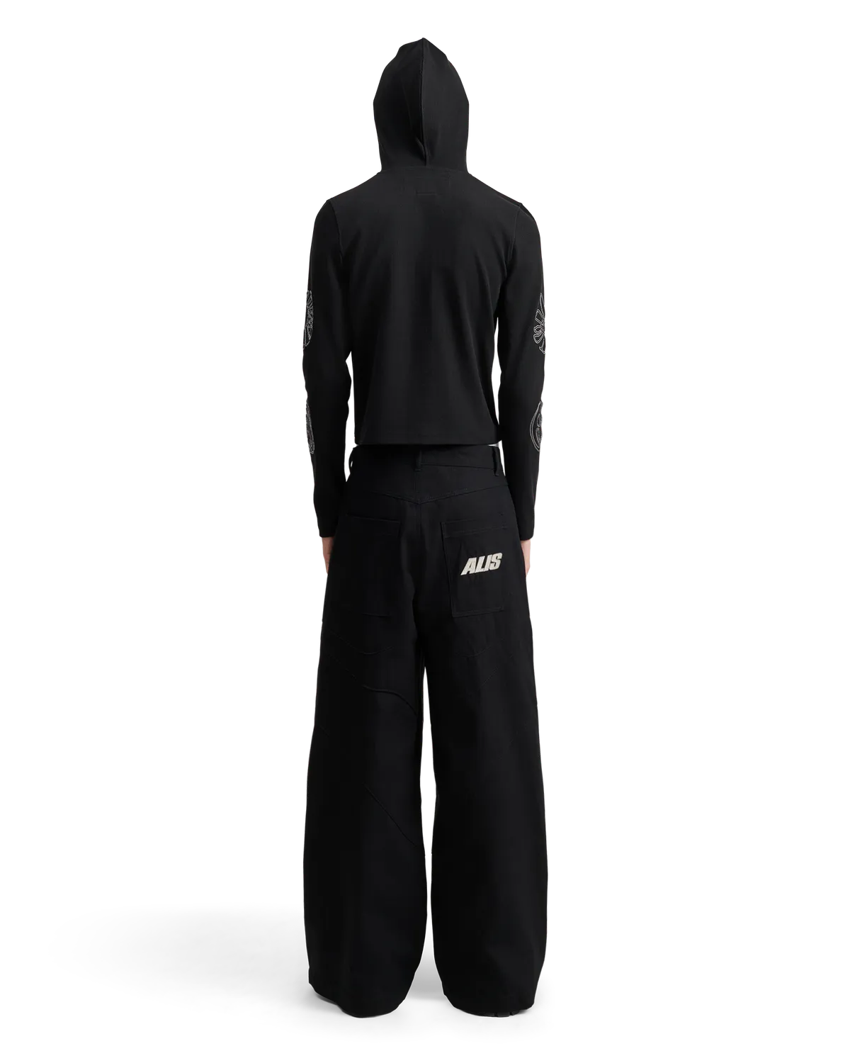 Alis Danie barrel jeans solid black bomuld