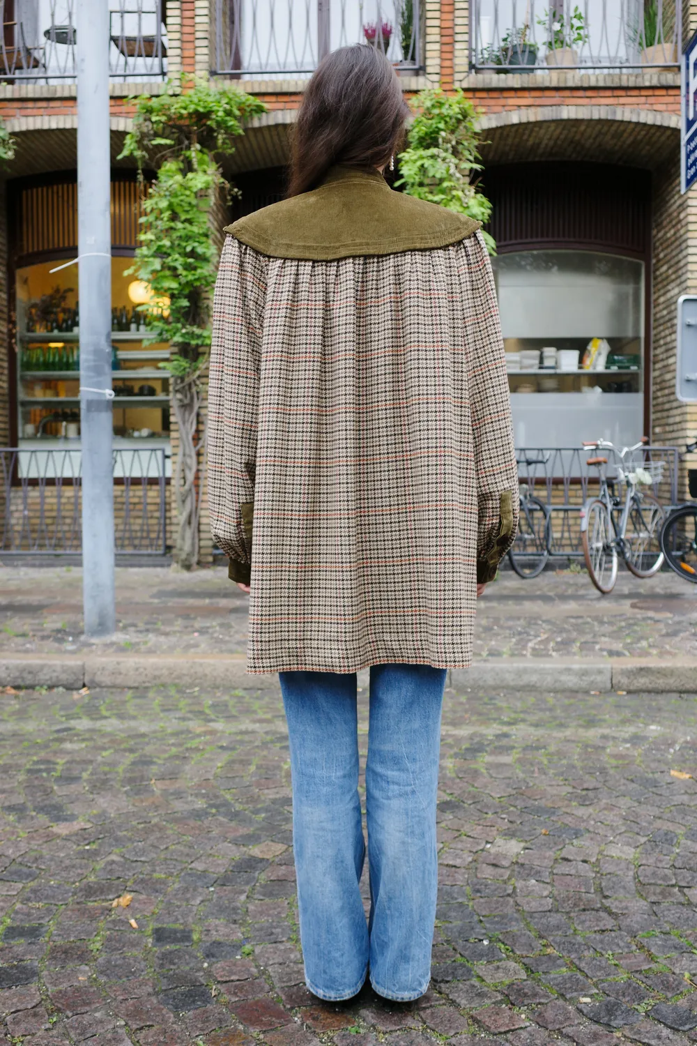 Caro Editions Caro Coat frakke brun grøn tern uld