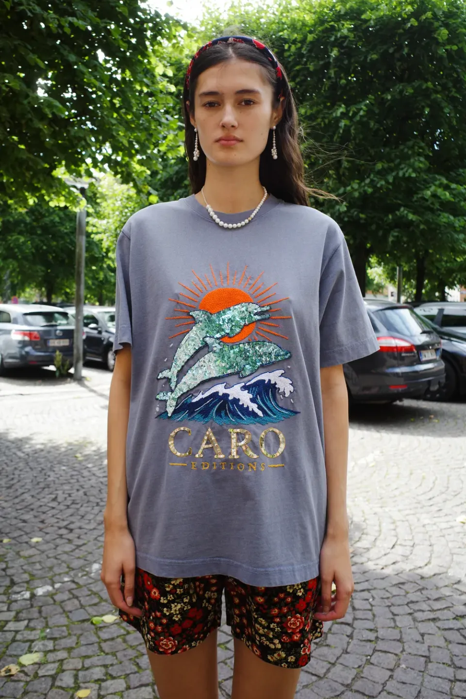 Caro Editions Freddy T-shirt dolfin grey økologisk bomuld