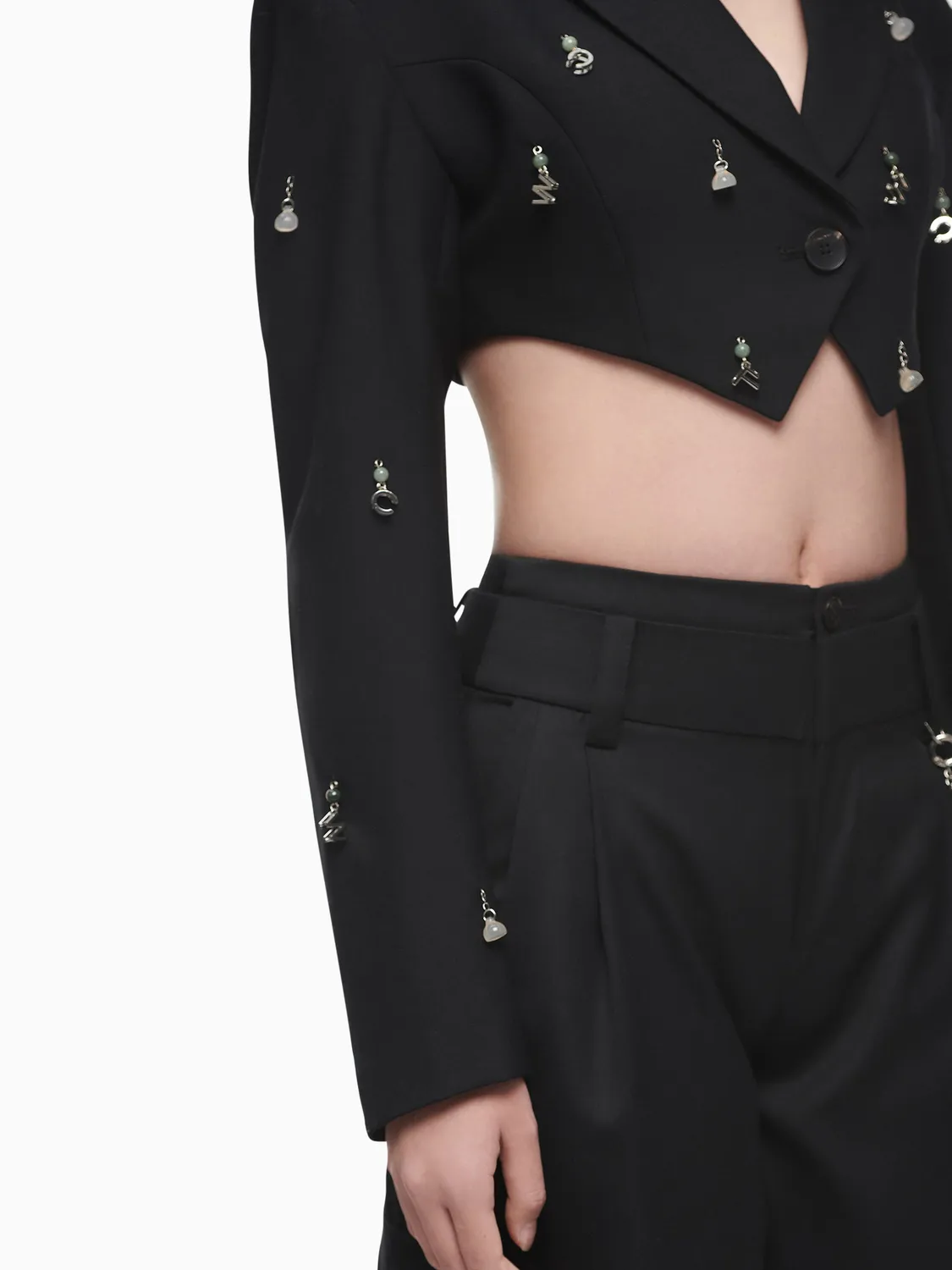 Feng Chen Wang embellished jakke sort cropped