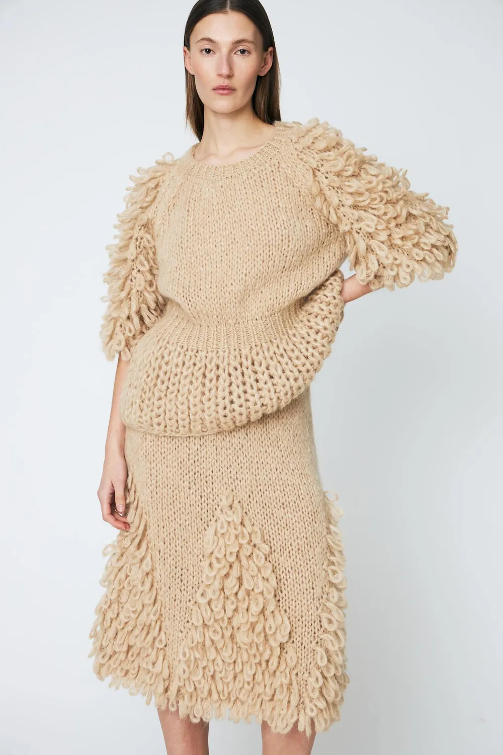 DAWNXDARE Edie strik nederdel 192 Peat – mohair