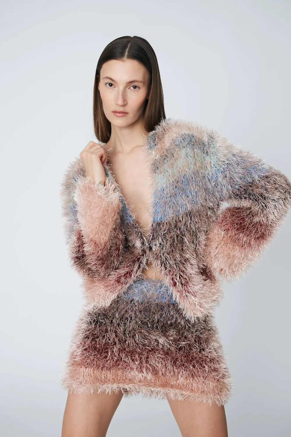 DAWNXDARE Fuzzy 942 cardigan twilight blød