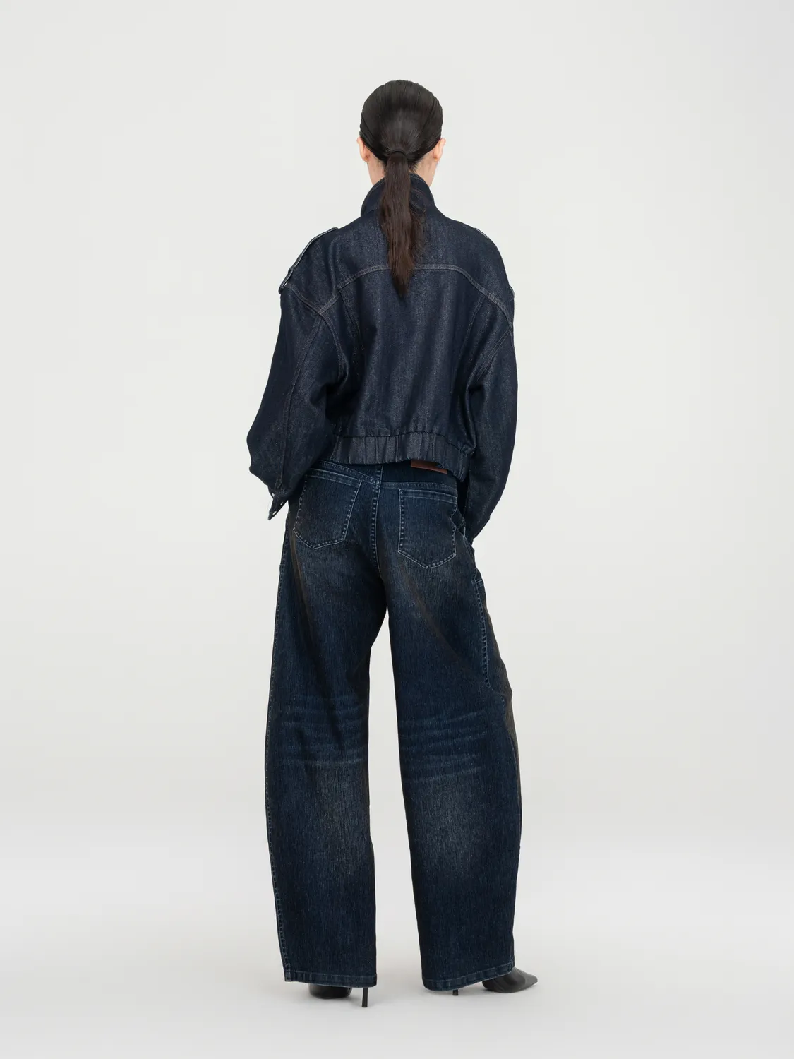 Feng Chen Wang Subtle Shimmer denimjakke navy