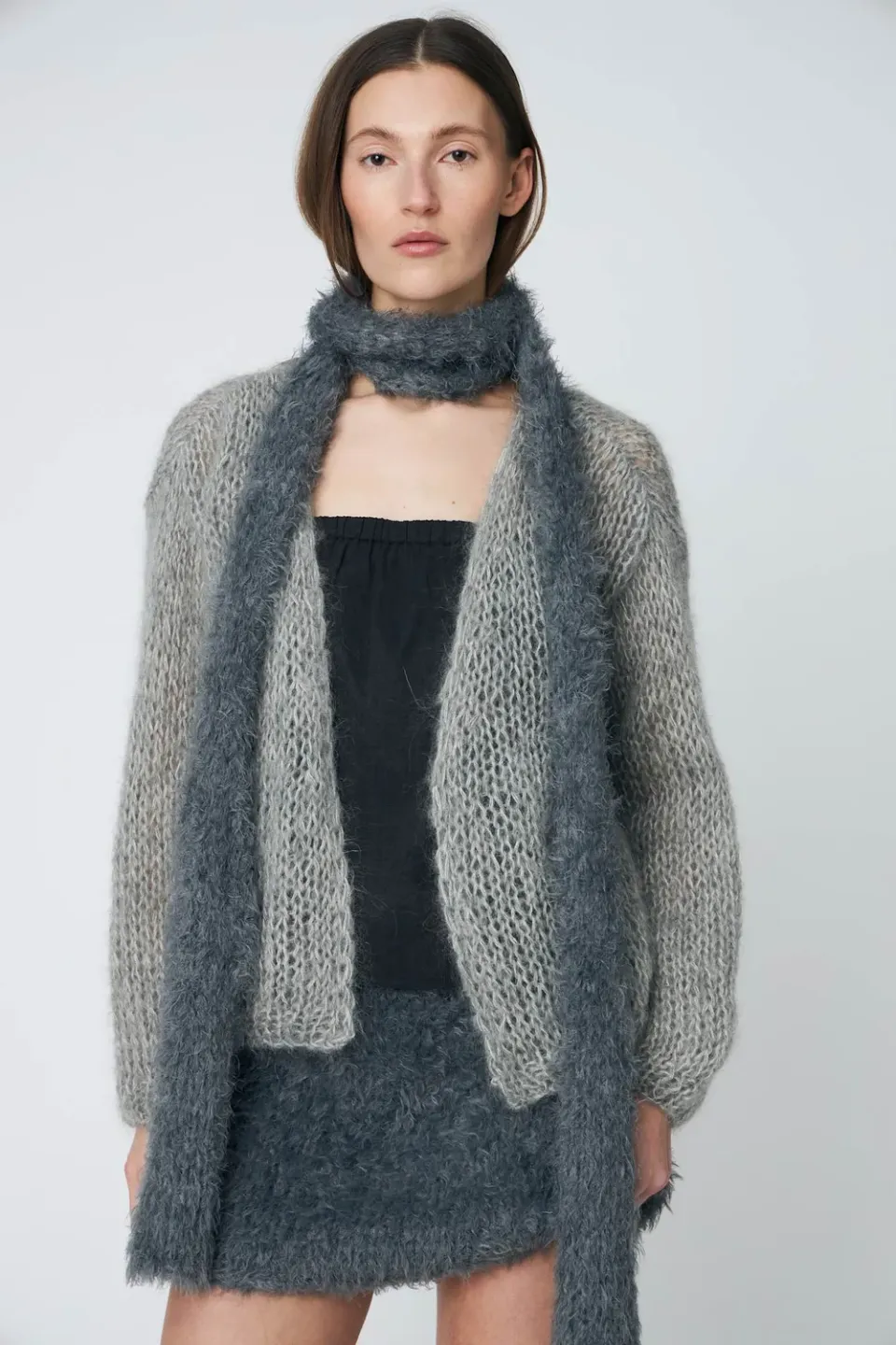 DAWNXDARE GINA TWO strikcardigan 190 Cloud lys