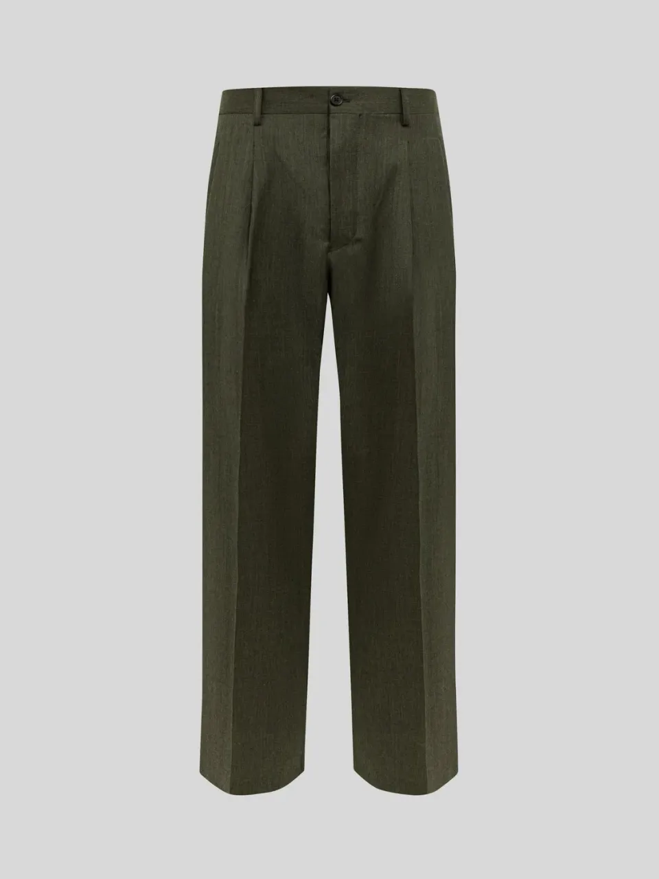Laneus Wide Leg Wool Trousers bukser grøn uld