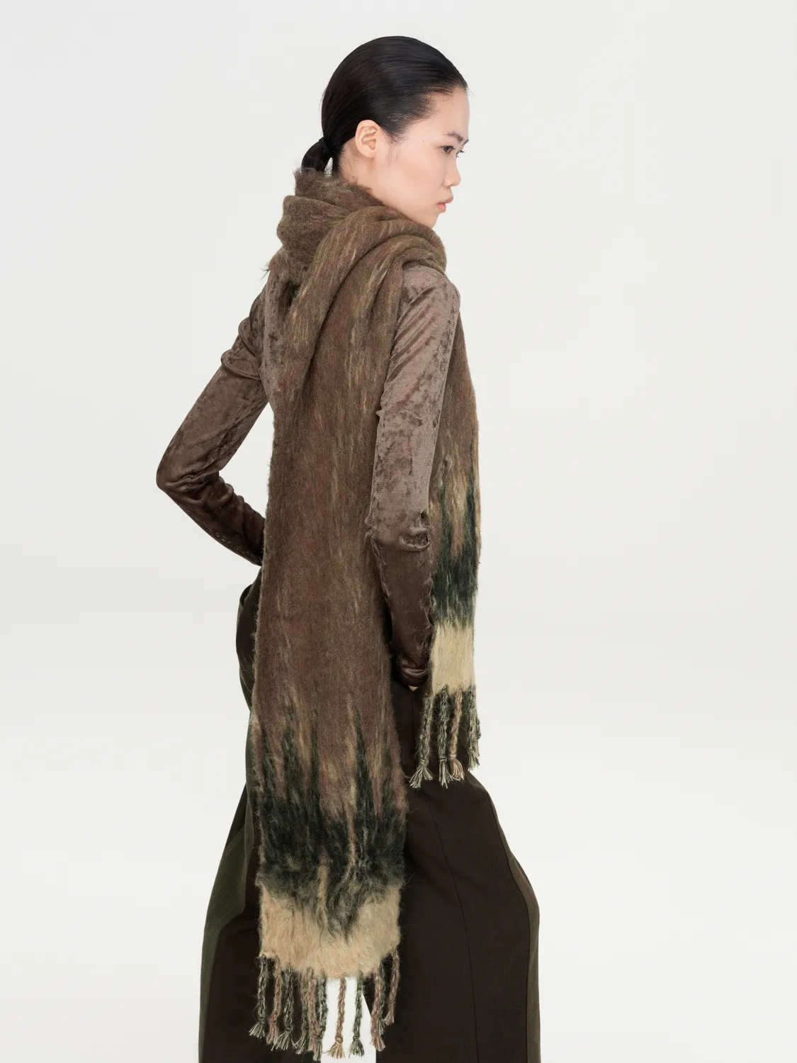 Feng Chen Wang Gradient Jacquard tørklæde blå OS