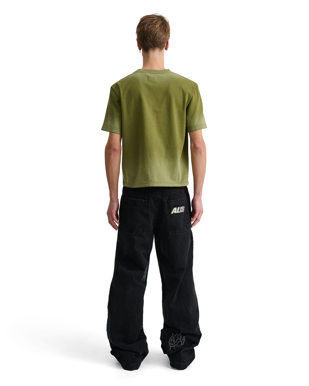 Alis Torey Cropped T-shirt Print t-shirt oliven bomuld