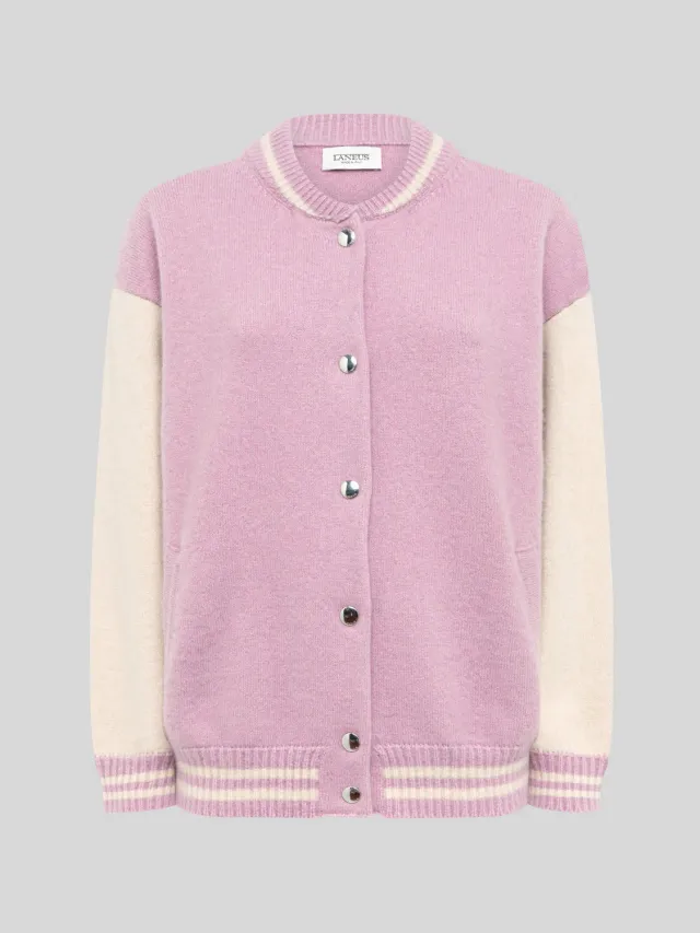 Laneus Cashmere Silk bomberjakke rose kashmir