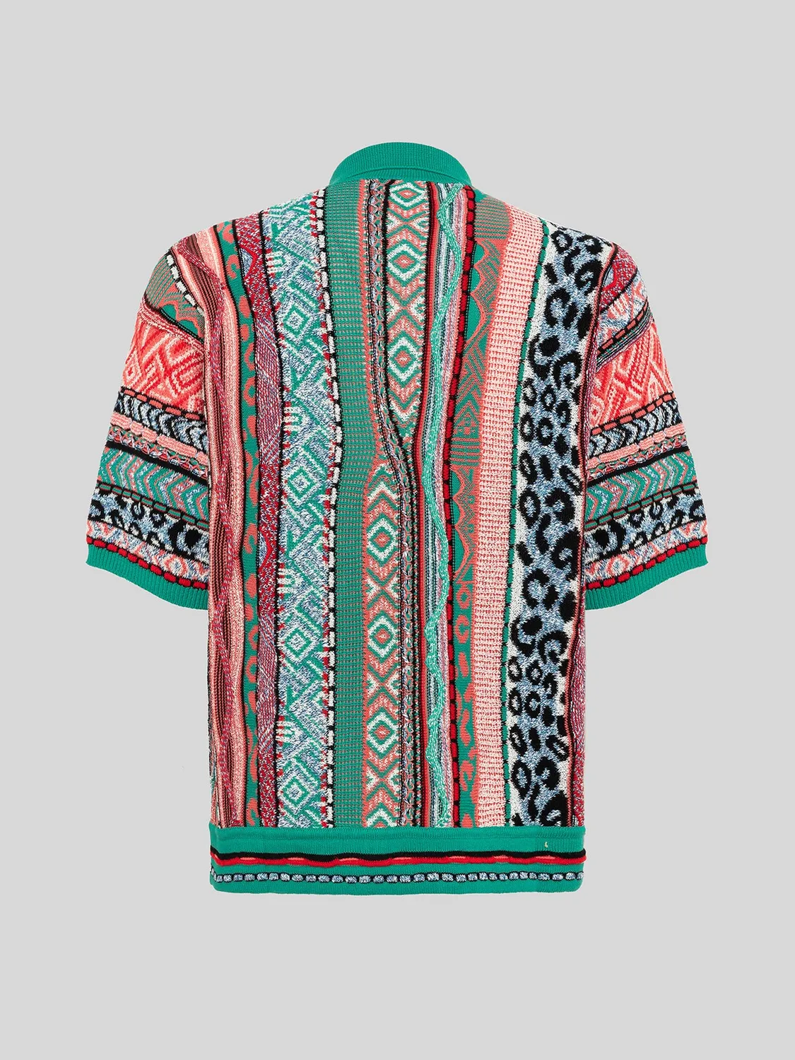 Laneus Jacquard polo smaragdgrøn bomuld