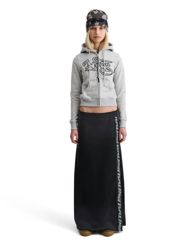 Alis Lauren hættetrøje grå meleret cropped lynlås