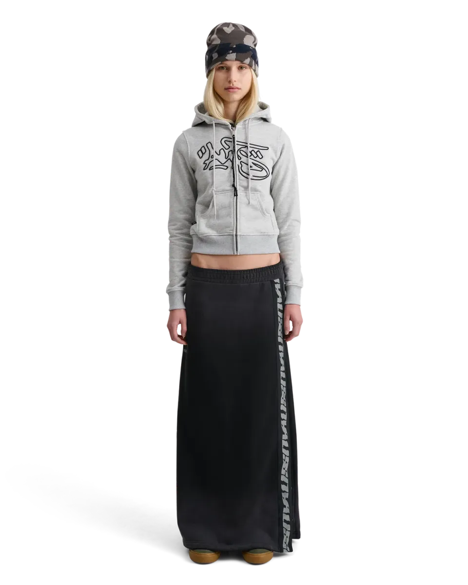 Alis Lauren hættetrøje grå meleret cropped lynlås