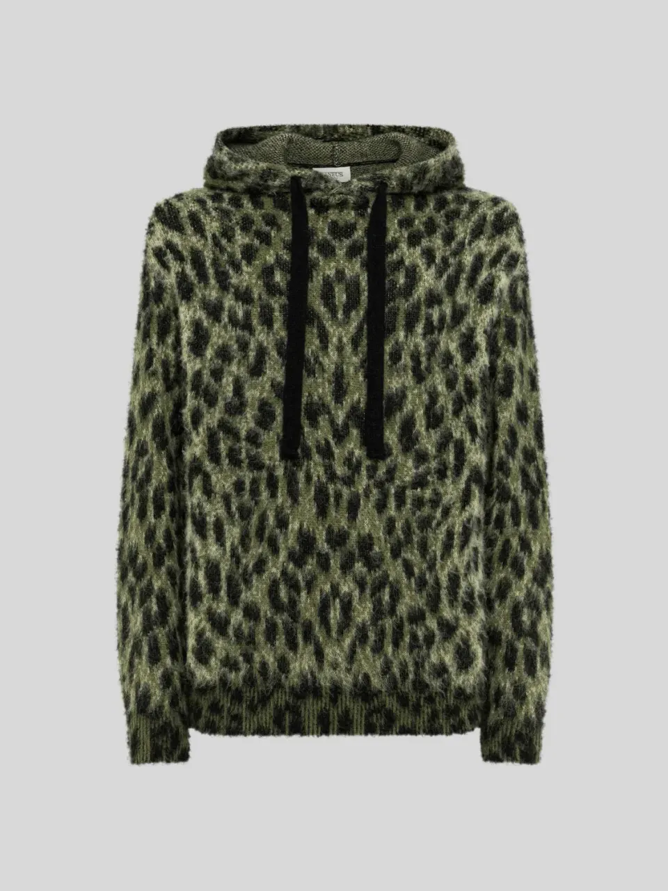 Laneus boxy strik hoodie grøn alpaka
