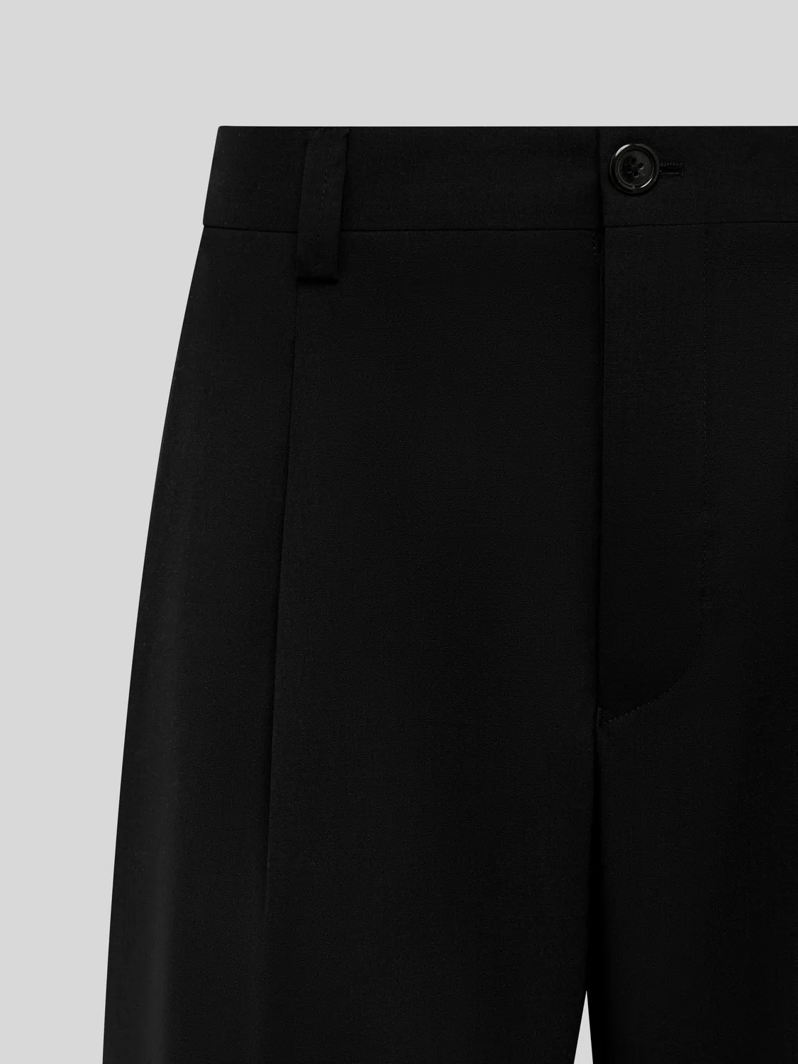Laneus wide-leg uldbukser sort virginuld