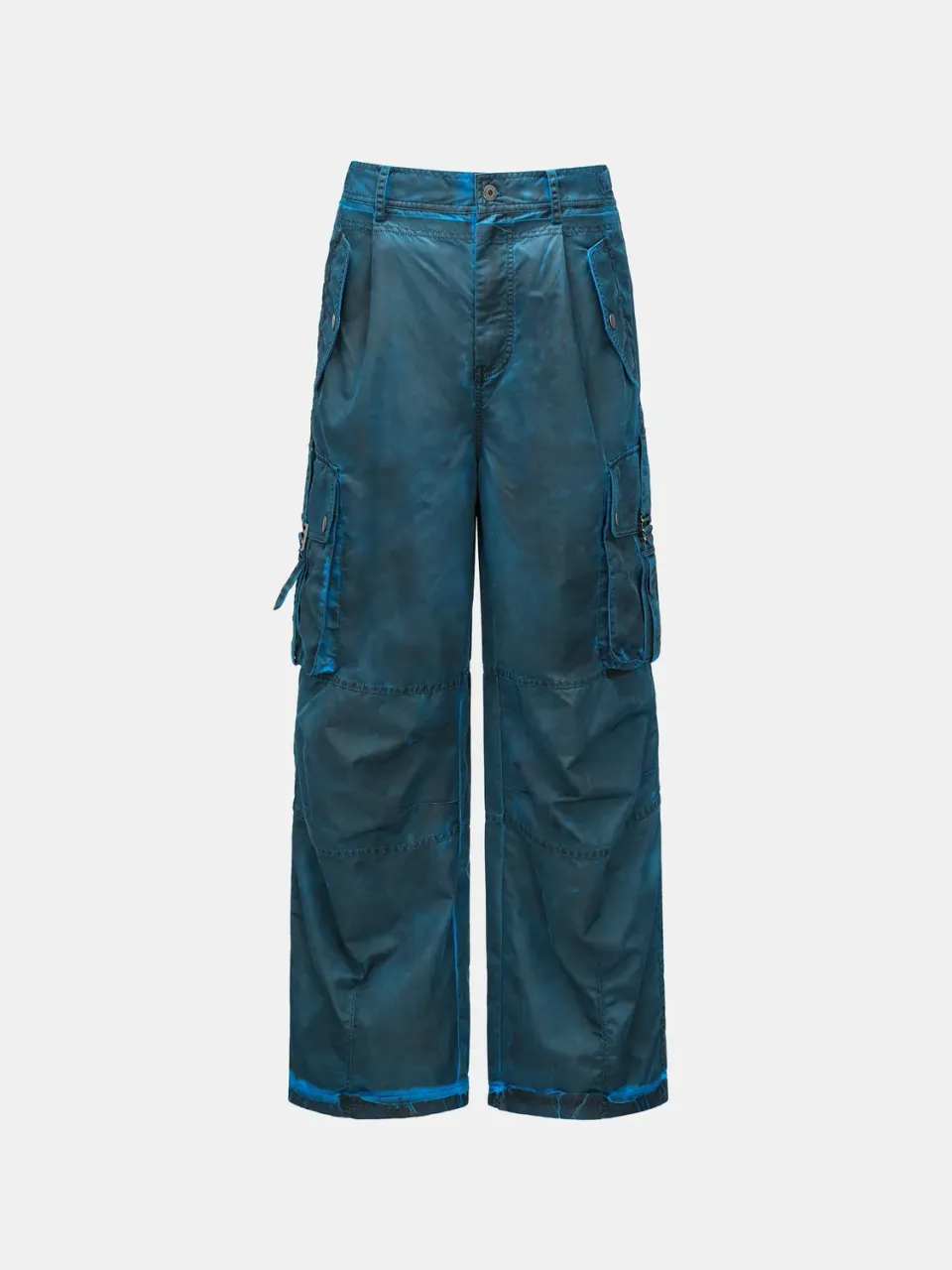 Feng Chen Wang Blue Sandwashed Utility bukser blå nylon