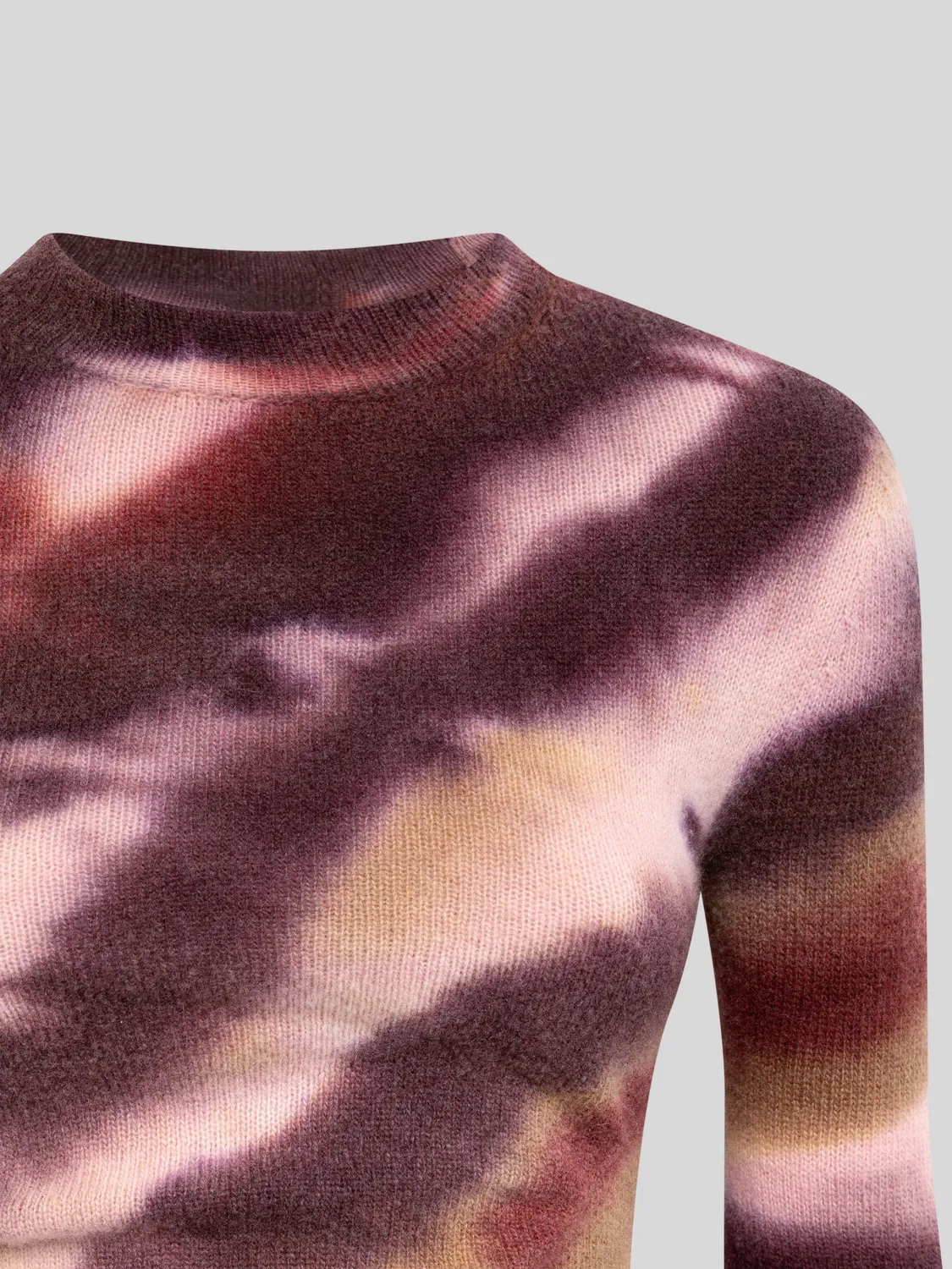 Laneus lang strikkjole uld cashmere multifarvet