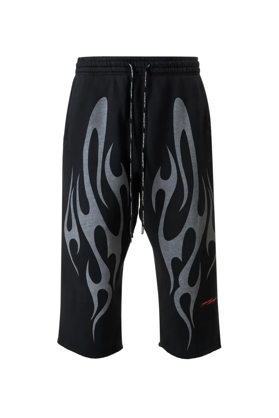 Hellstar Tribal Flame 3/4 shorts sort – fleece