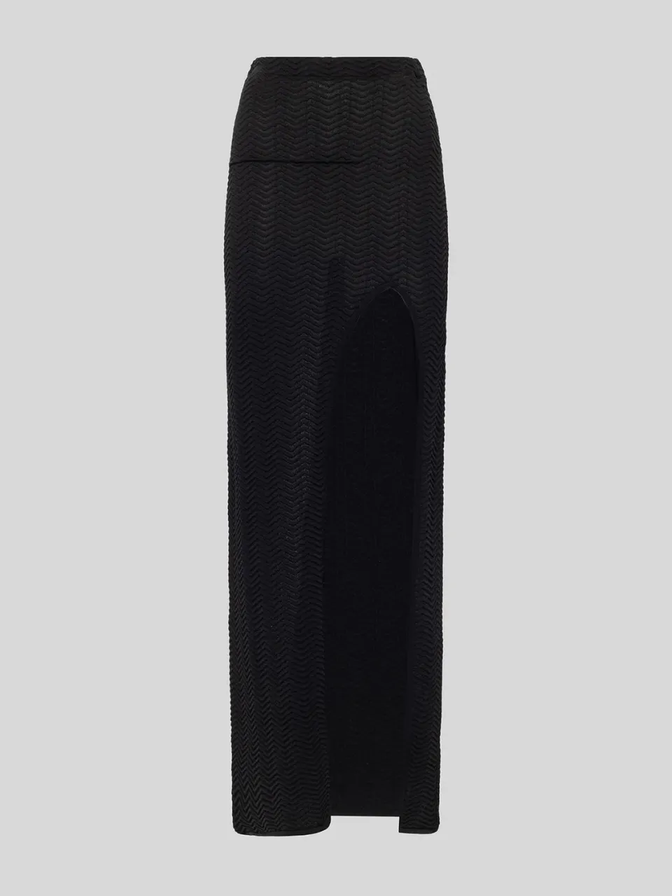 Laneus Long Knitted Skirt strikskørt sort slids