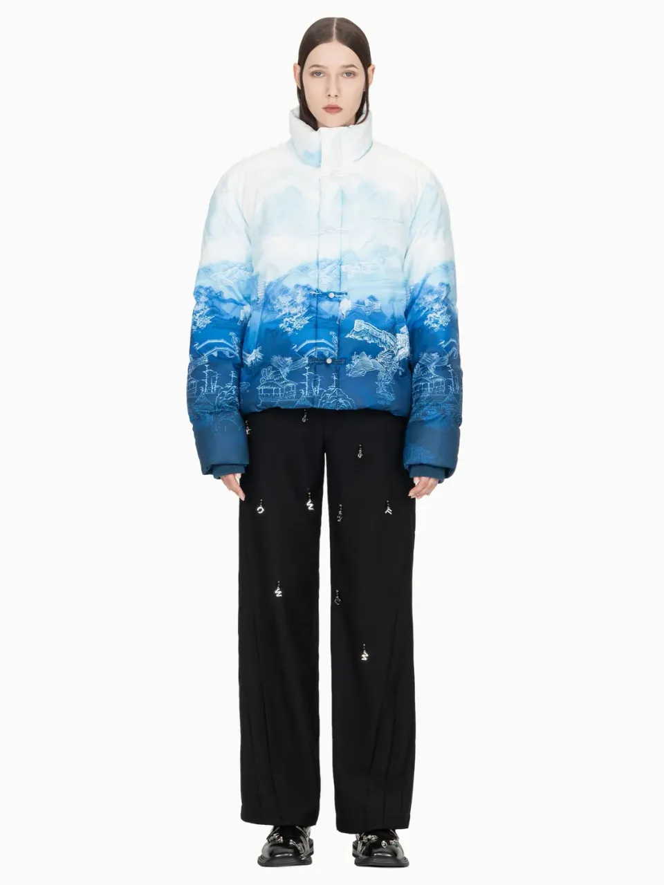 Feng Chen Wang Chinese Painting pufferjakke print XS-XL