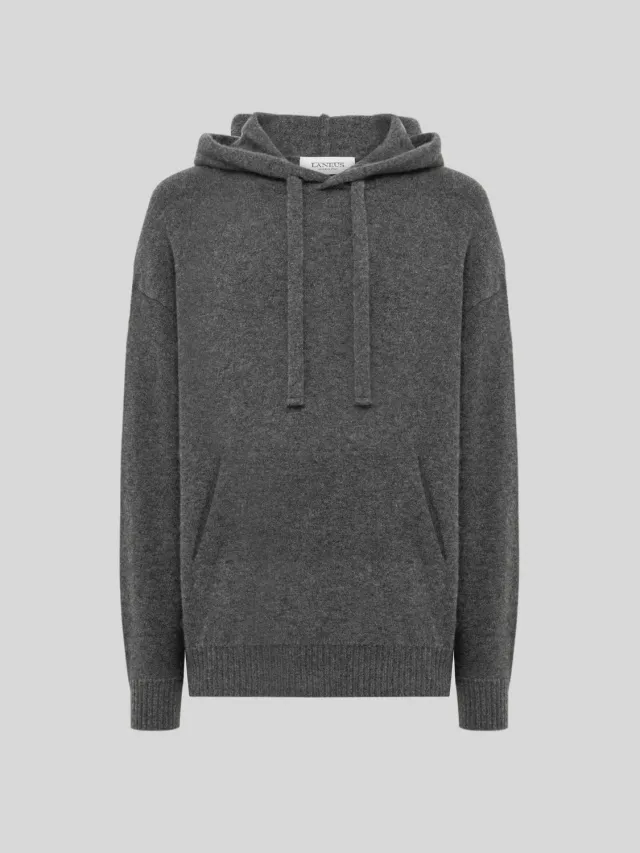Laneus hoodie cashmere silke grey/grey let