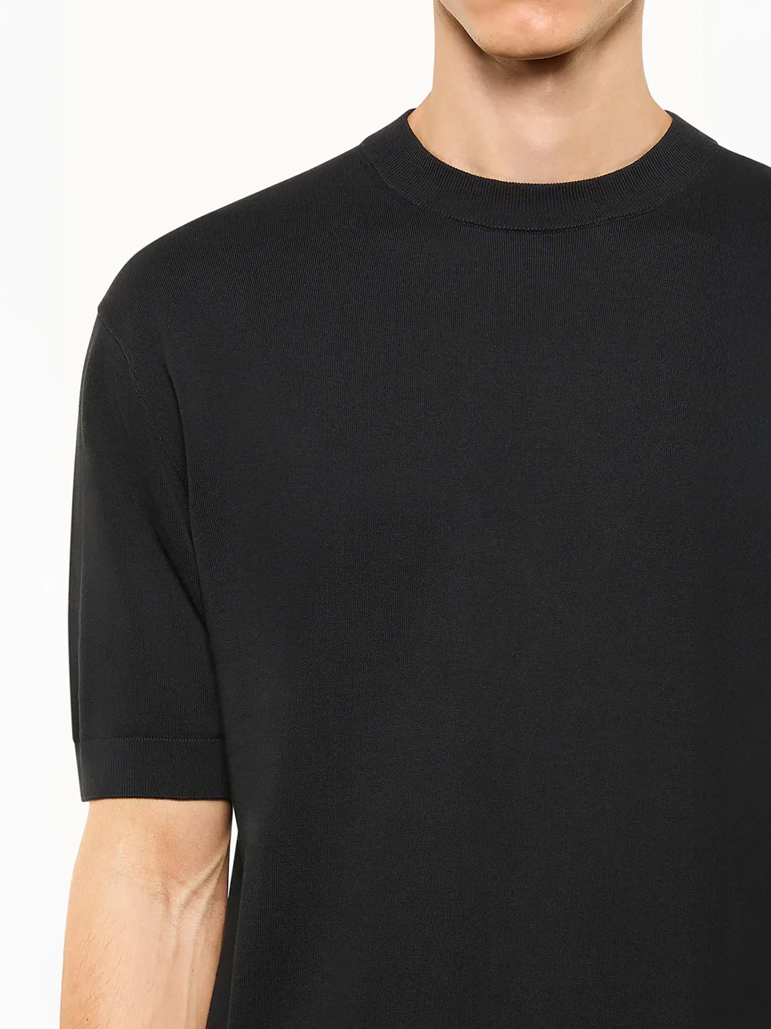 Laneus Cotton Crew Neck T-shirt sort bomuld