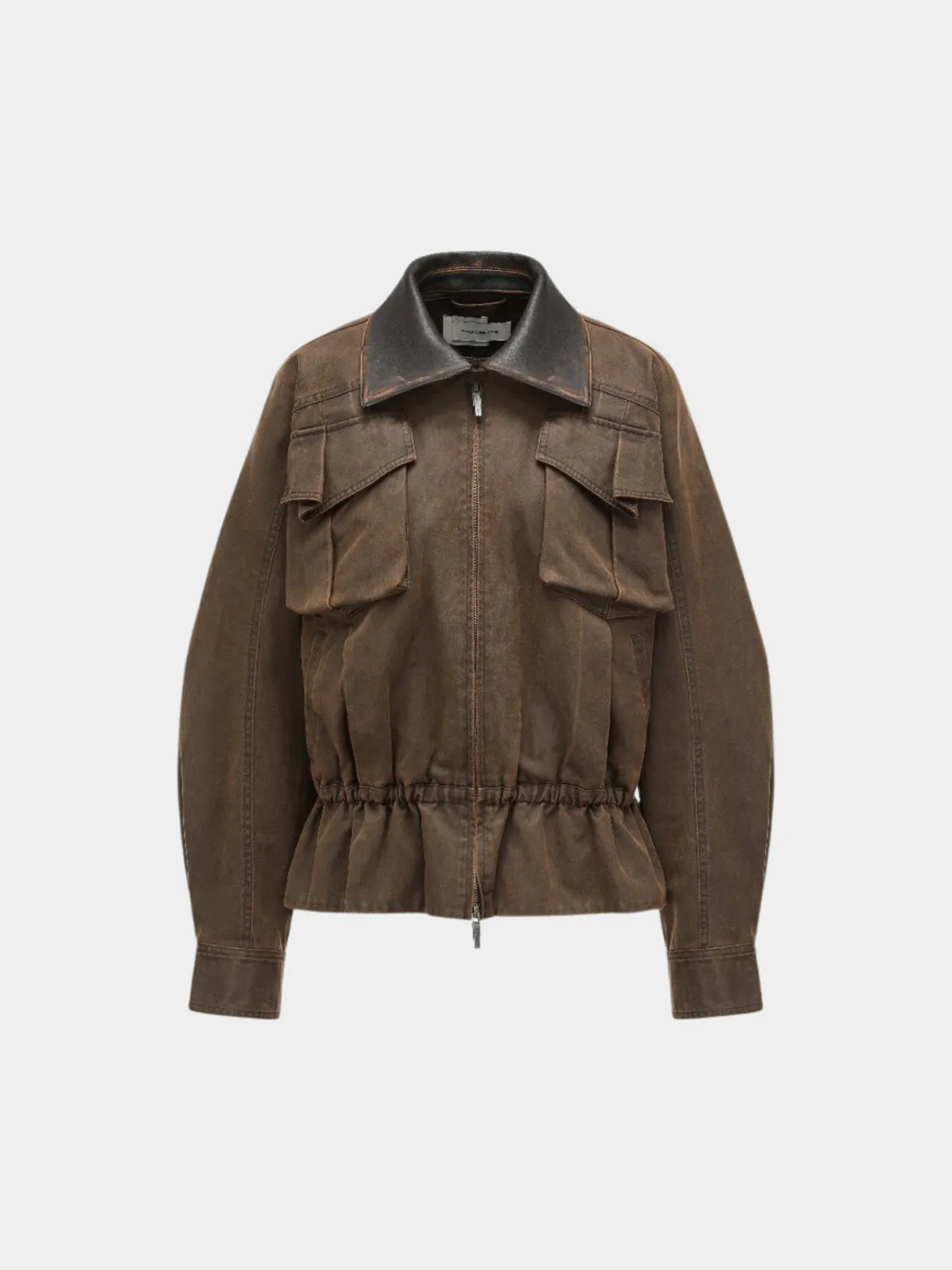 Feng Chen Wang Brown Elastic Waist jakke brun
