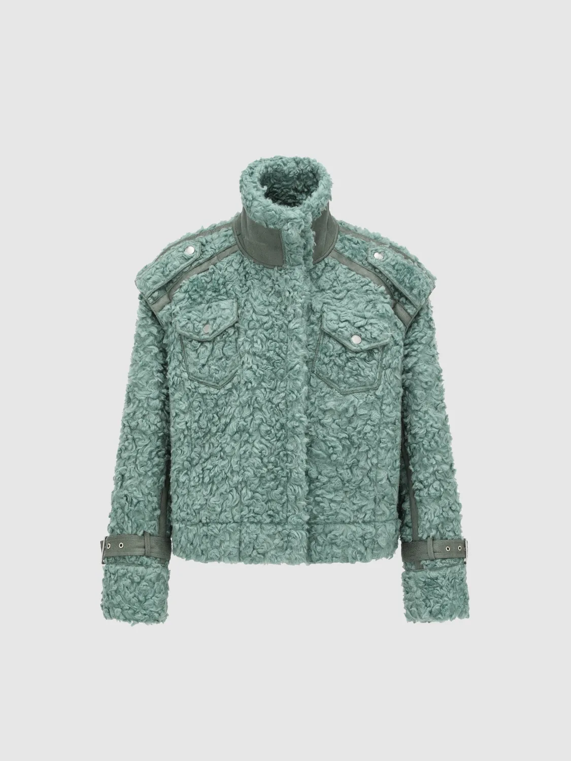 Feng Chen Wang Reversible Faux Shearling jakke grøn