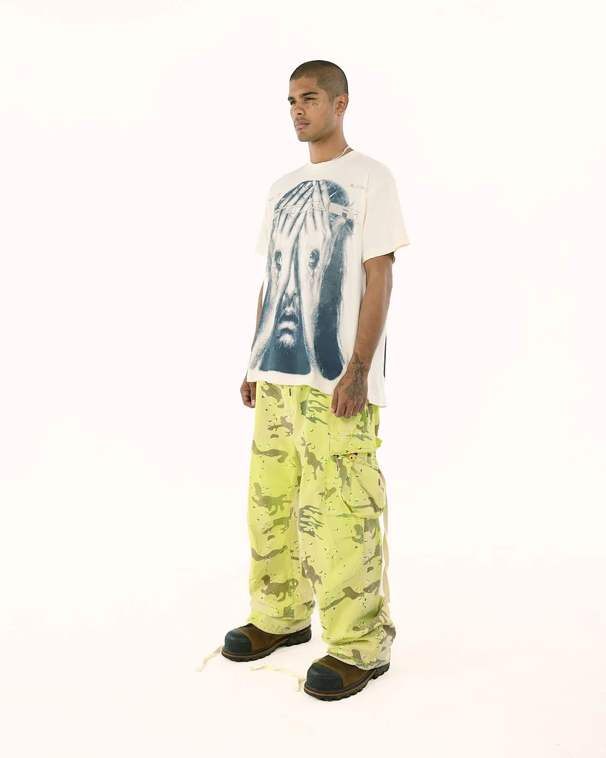 Hellstar Jesus Eyes T-shirt hvid bomuld stort print