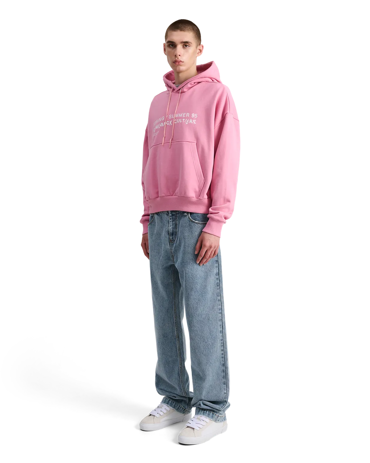 Alis Malto cropped hoodie pink bomuld
