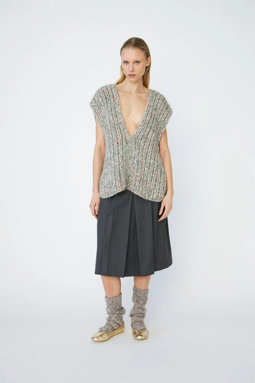 DAWNXDARE BILLIE vest 102 chalk mohair